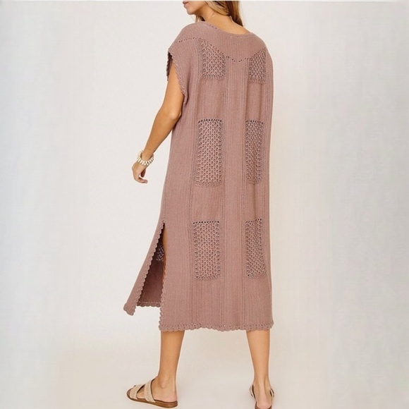 Women Related Crocheted Patch Sleeveless Dress - Picture 3 of 6